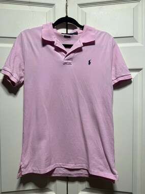 Polo Ralph Lauren Classic Fit Pink Polo preppy Shirt Size youth L (14-16)